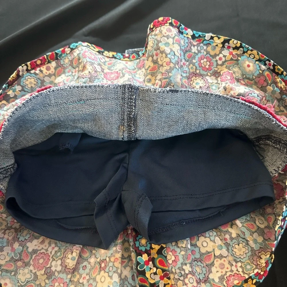 Western, Hand Crafted Denim Skort, Embellished, For Rodeo Sz 3T Great Condition